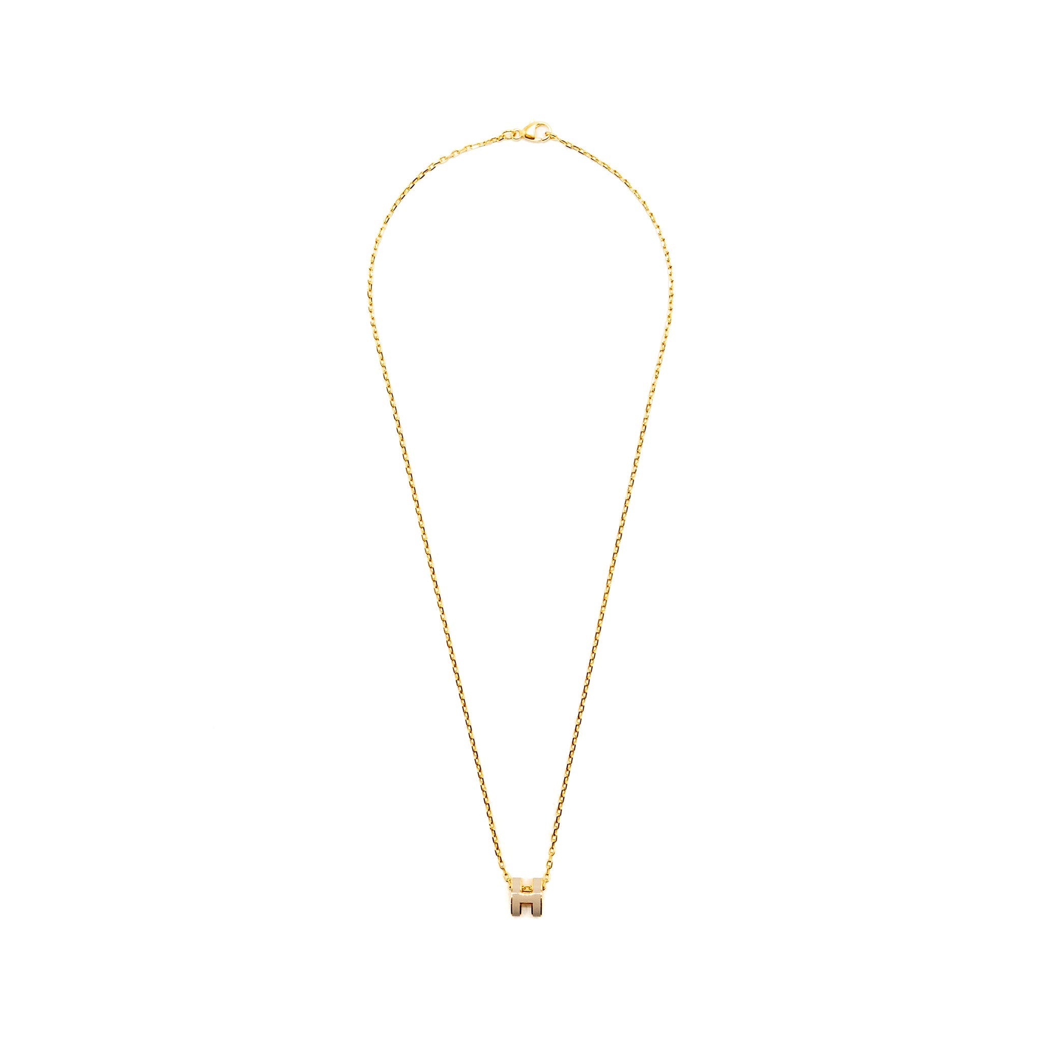 HERMES MINI POP H PENDANT MARRON GLACE GHW