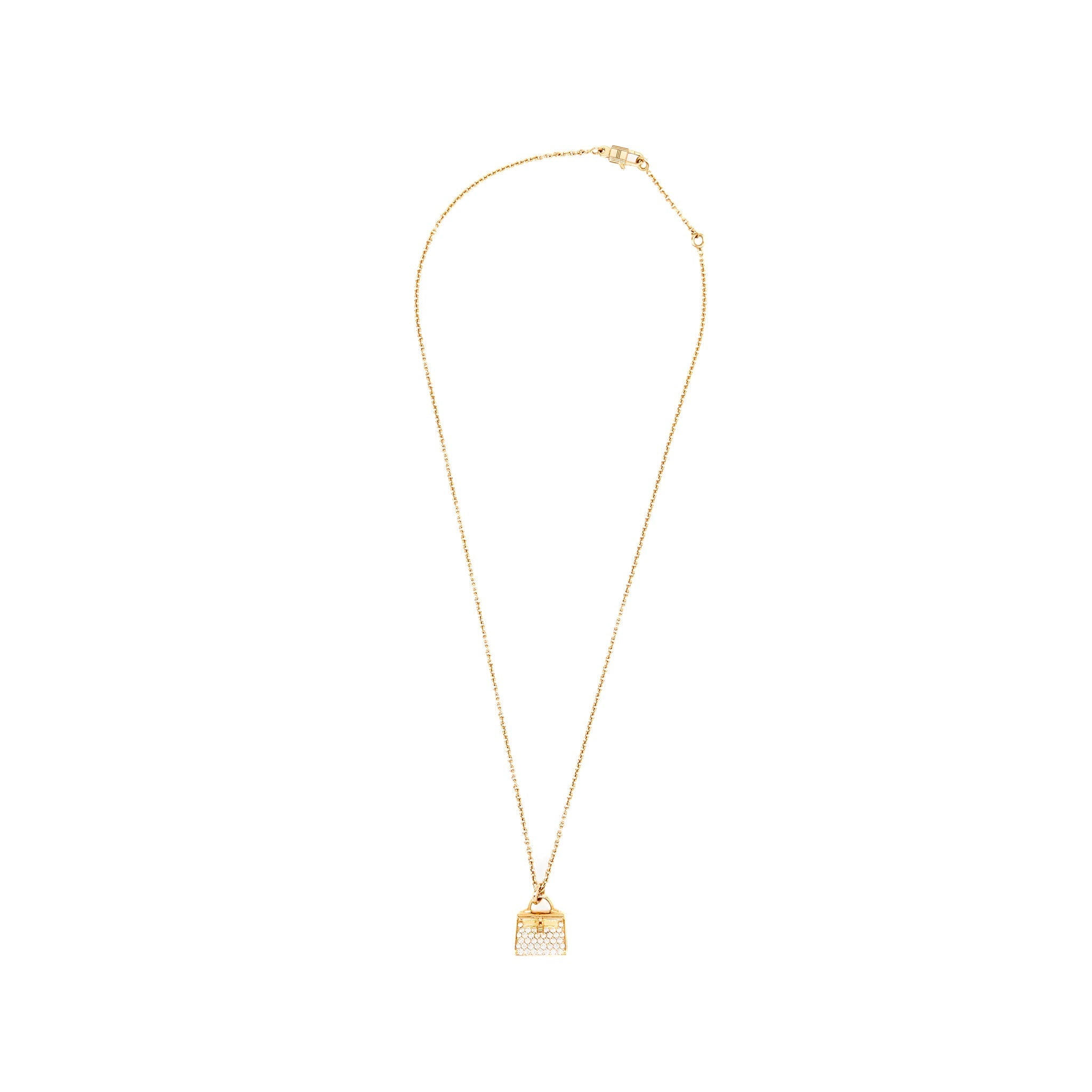 HERMES AMULETTE KELLY PENDANT ROSE GOLD DIAMONDS
