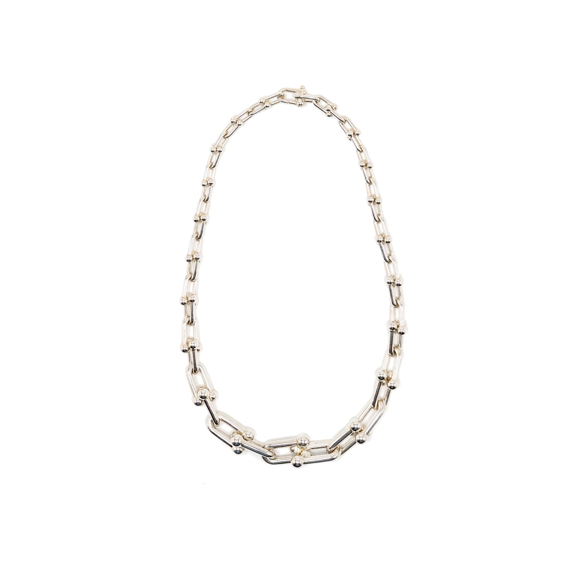 TIFFANY HARDWARE GRADUATED LINK NECKLACE STERLING SILVER