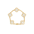 VAN CLEEF & ARPELS ALHAMBRA BRACELET 5 MOTIFS WHITE MOTHER OF PEARL YELLOW GOLD