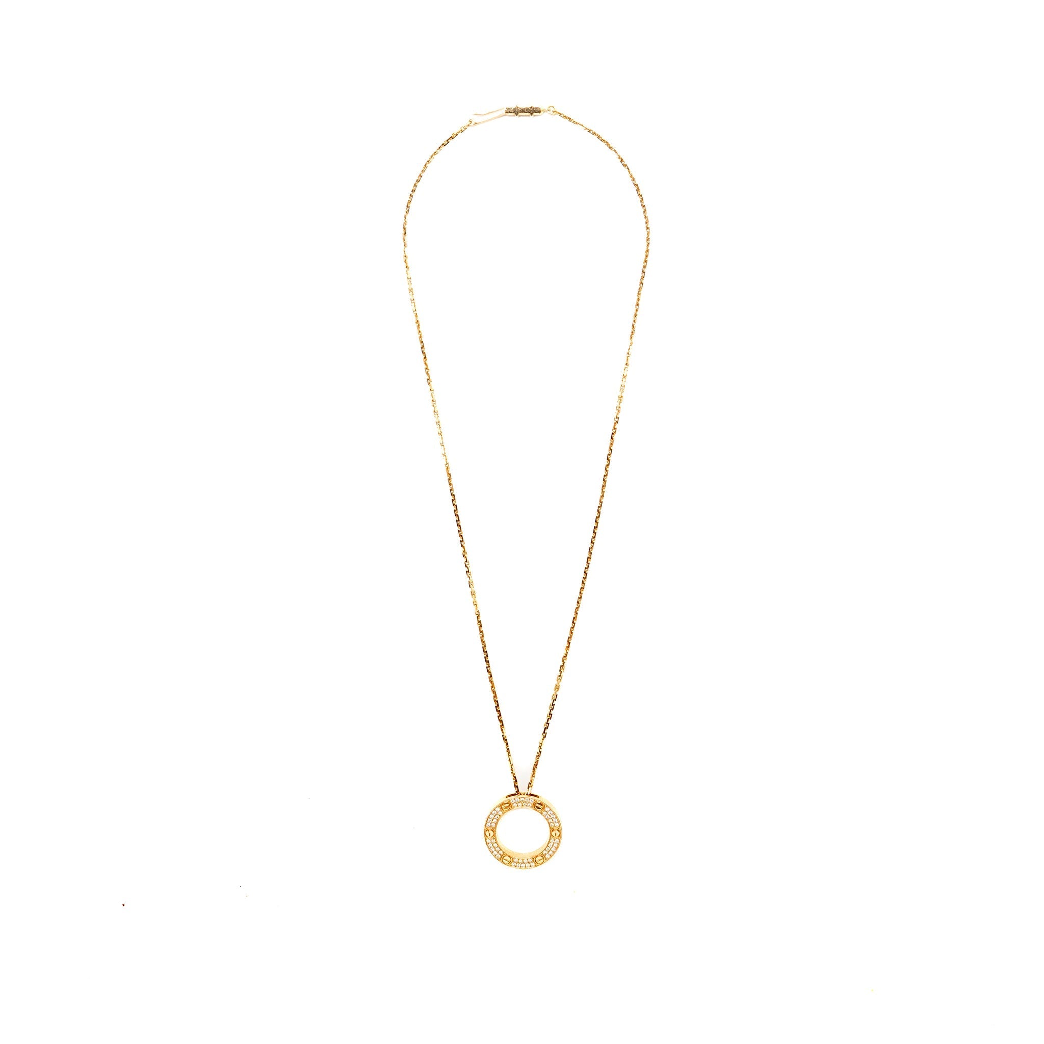 CARTIER LOVE PENDANT ROSE GOLD PAVED DIAMONDS