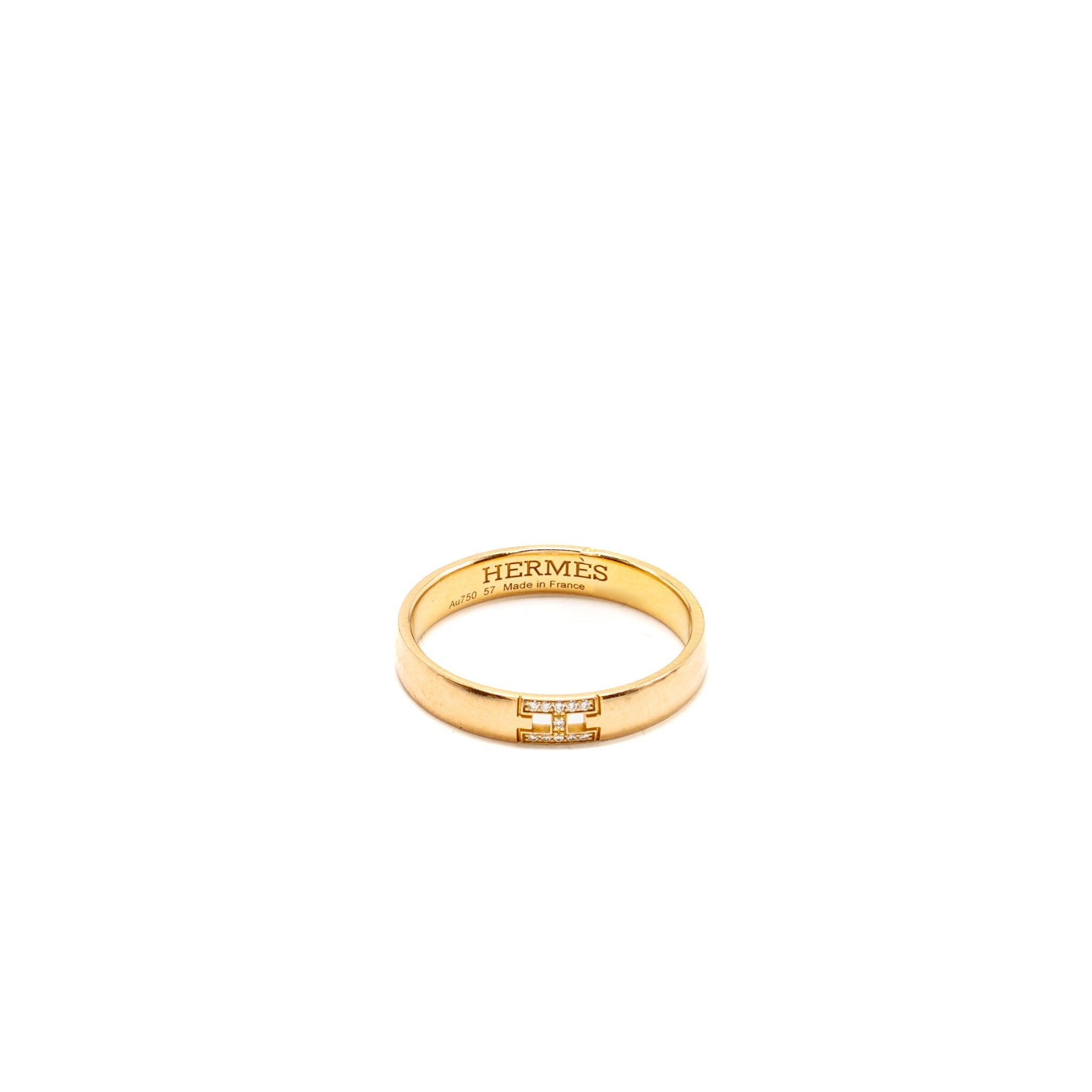 HERMES EVER HERAKLES WEDDING BAND ROSE GOLD, DIAMONDS