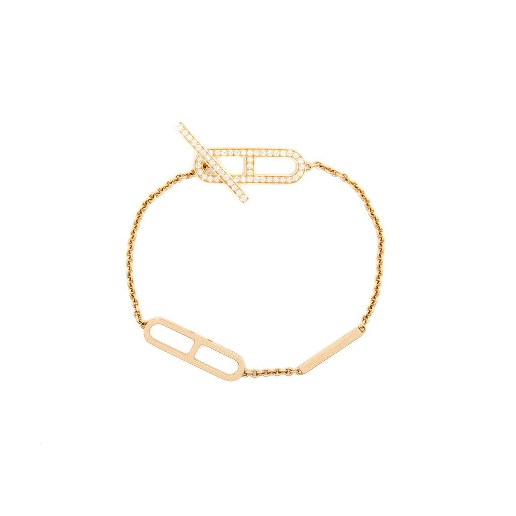 HERMES EVER CHAINE D ANDRE BRACELET ROSE GOLD DIAMONDS