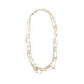 CHANEL LETTER / PEARL LONG GIANT NECKLACE LIGHT GOLD TONE