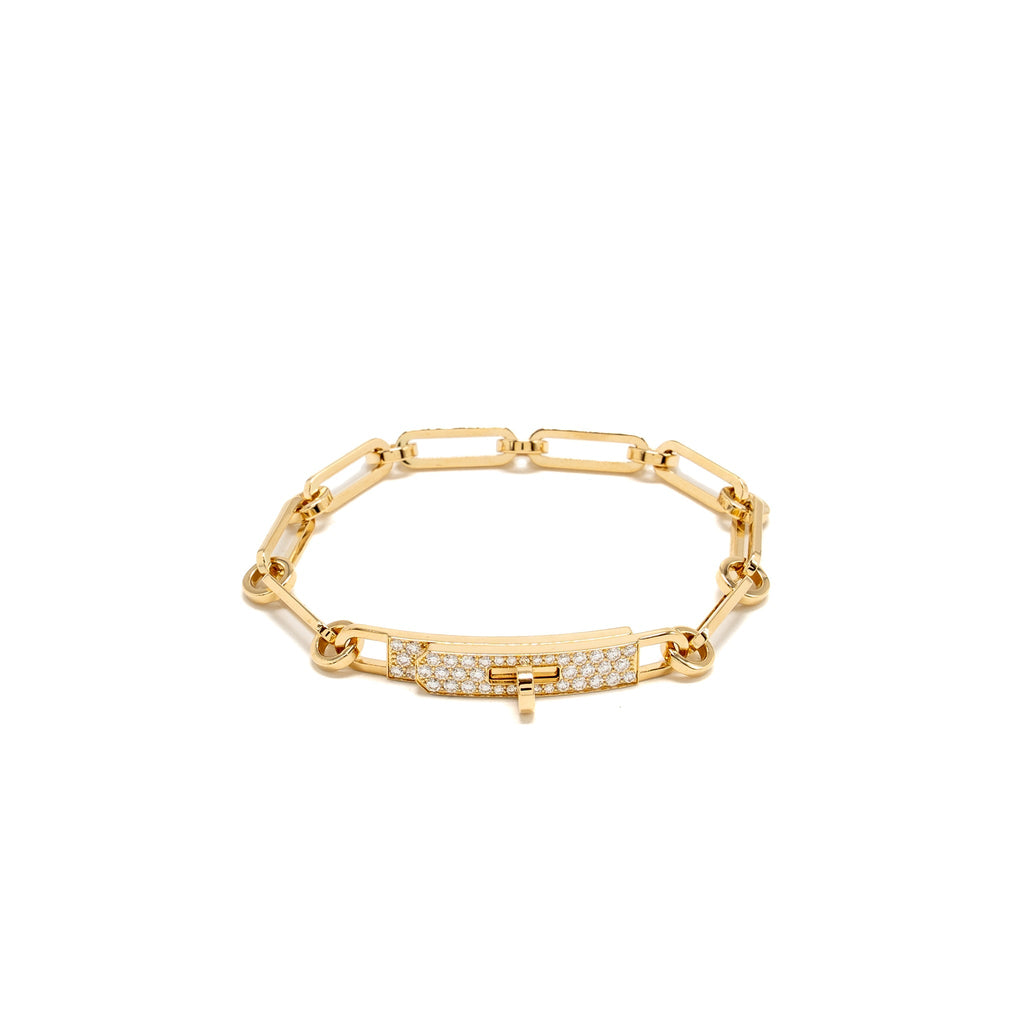 HERMES KELLY CHAINE BRACELET YELLOW GOLD, DIAMONDS