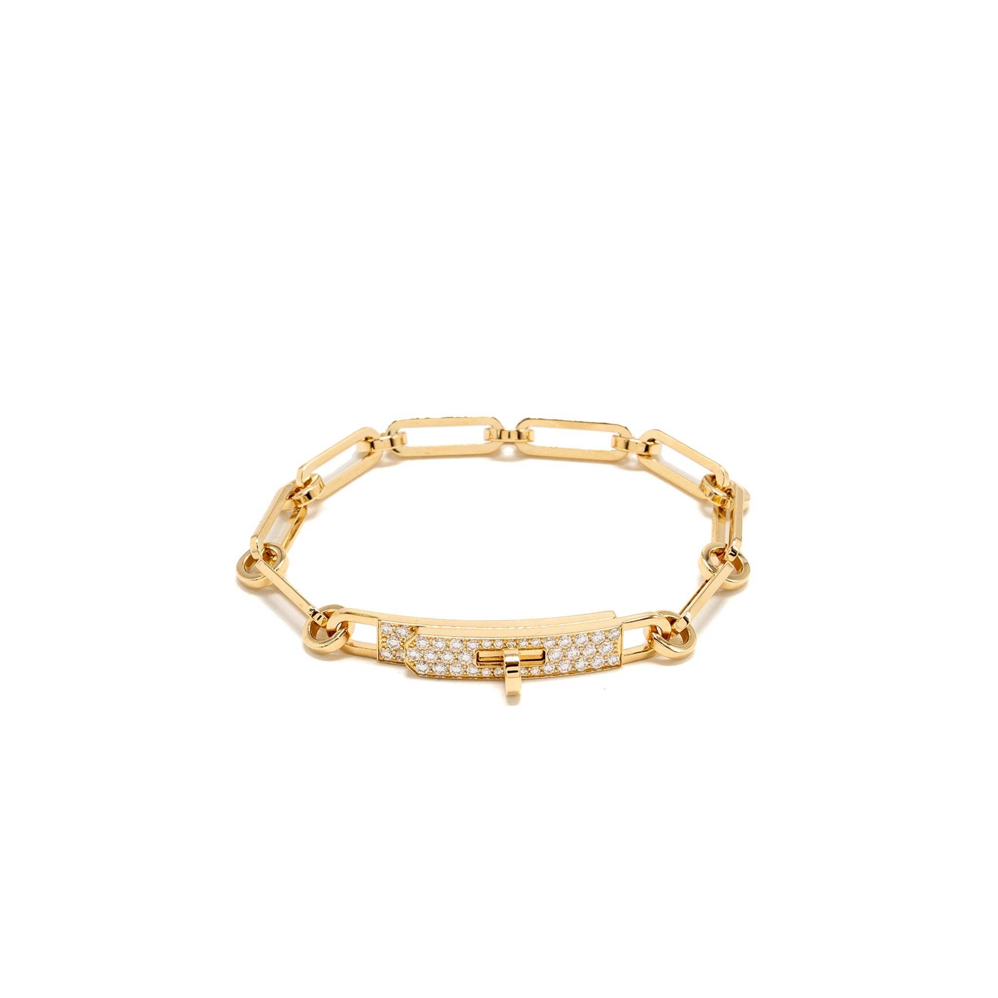 HERMES KELLY CHAINE BRACELET YELLOW GOLD, DIAMONDS