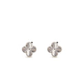 VAN CLEEF & ARPELS VINTAGE ALHAMBRA EARRINGS GUILLOCHE WHITE GOLD