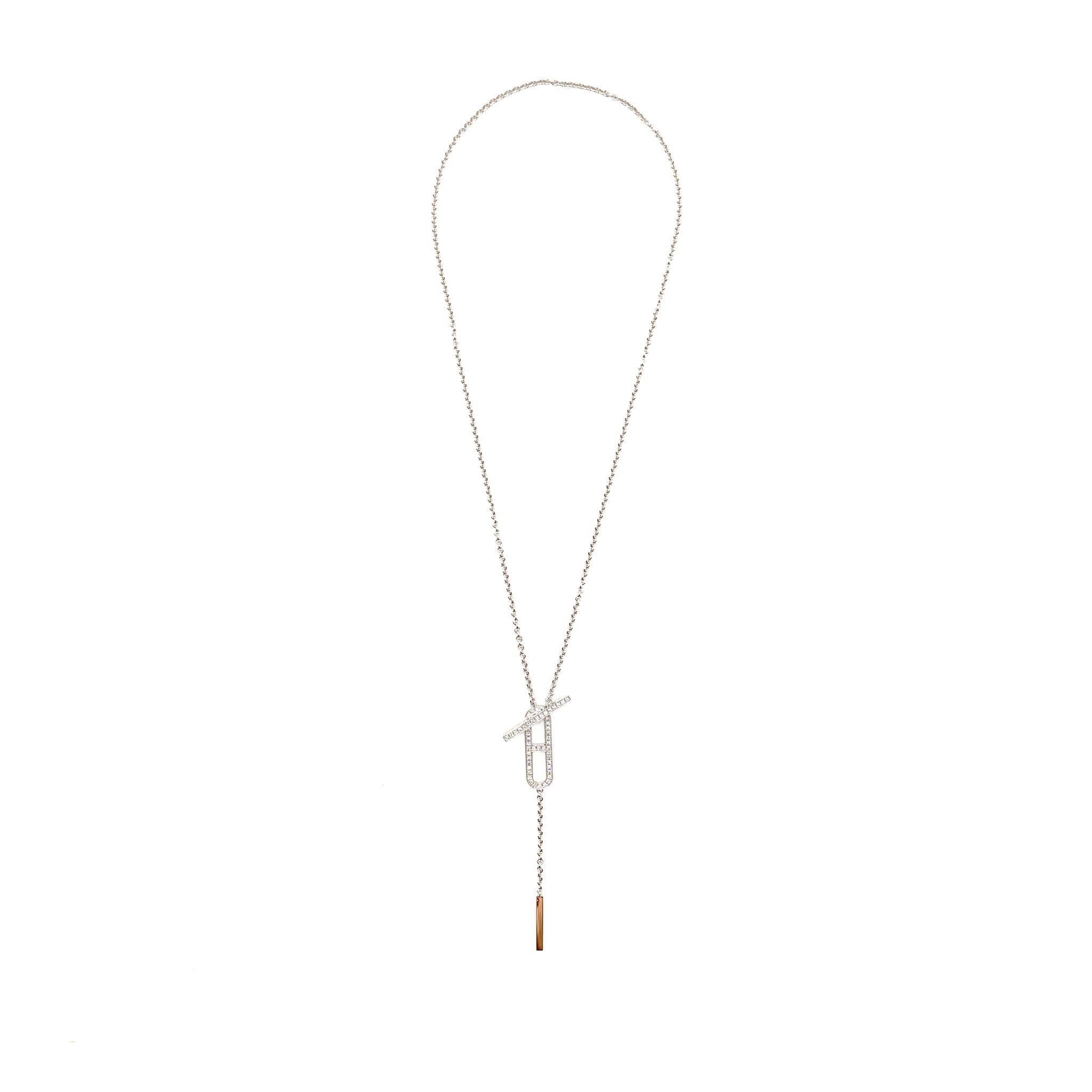 HERMES EVER CHAINE D ANDRE NECKLACE WHITE GOLD DIAMONDS