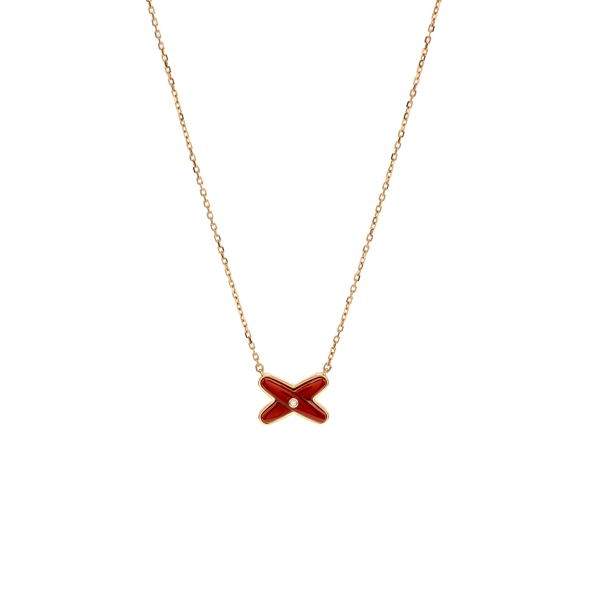 CHAUMET JEUX DE LIENS PENDANT ROSE GOLD, CARNELIAN