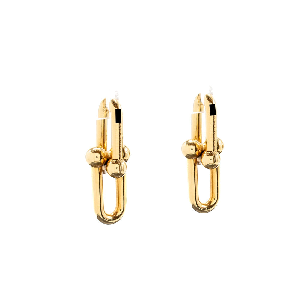 TIFFANY HARDWARE LARGE LINK EARRINGS YELLOW GOLD
