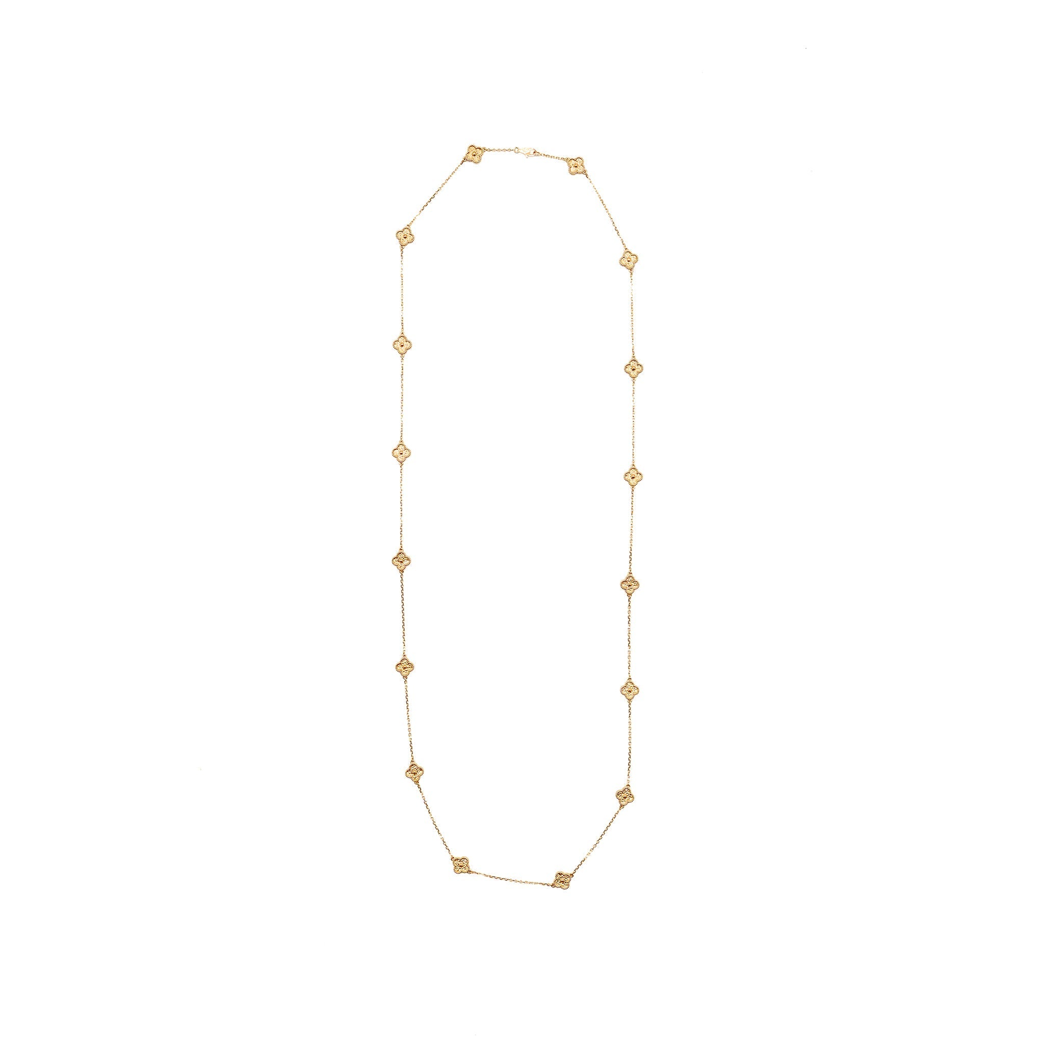 VAN CLEEF & ARPELS SWEET ALHAMBRA LONG NECKLACE, 16 MOTIFS ROSE GOLD