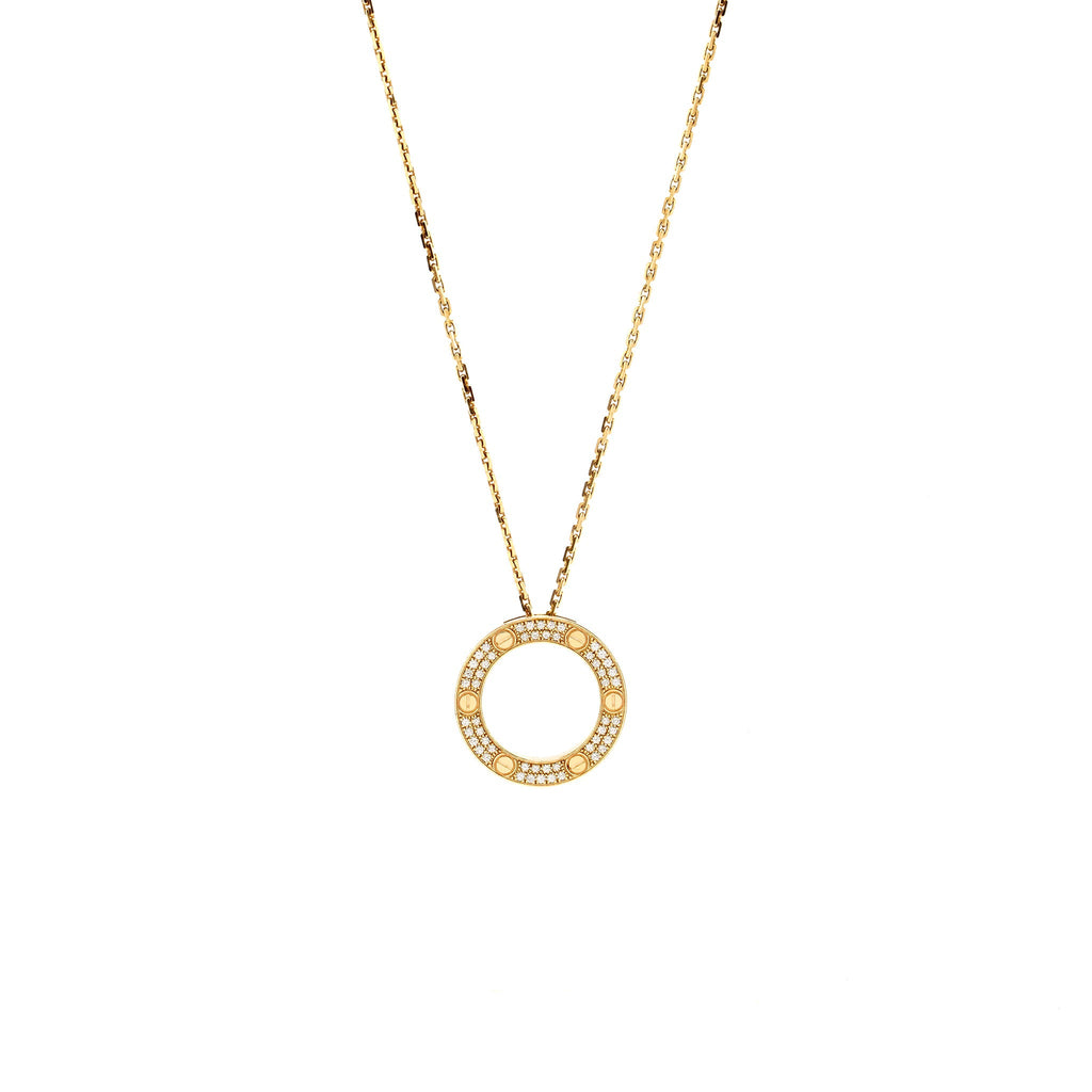CARTIER LOVE PENDANT ROSE GOLD PAVED DIAMONDS
