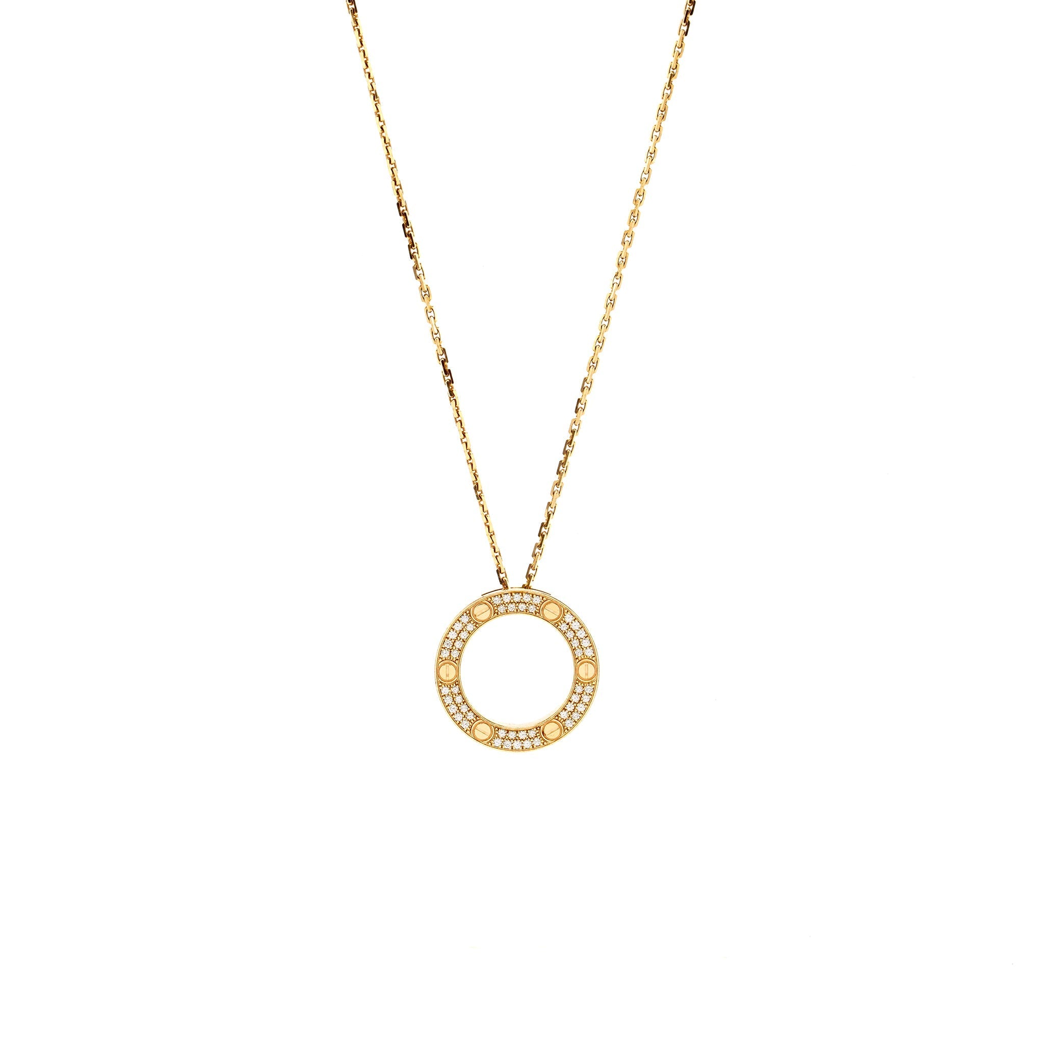 CARTIER LOVE PENDANT ROSE GOLD PAVED DIAMONDS