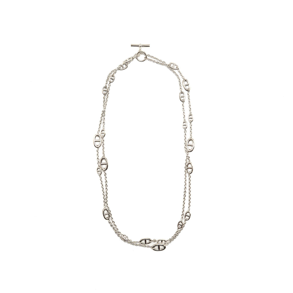 HERMES 160CM FARANDOLE LONG NECKLACE SILVER TONE