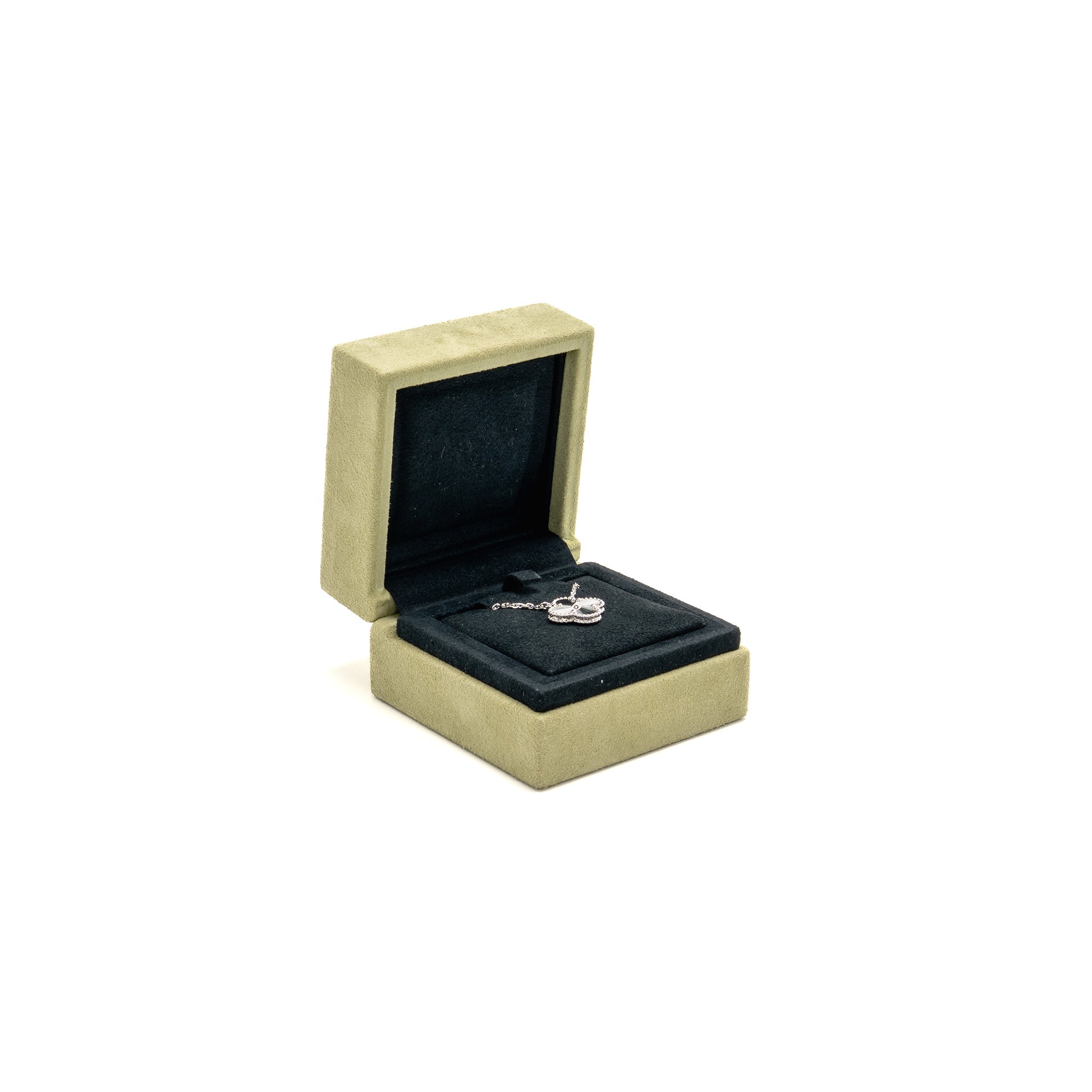 VAN CLEEF & ARPELS VINTAGE ALHAMBRA PENDANT GUILLOCHE WHITE GOLD