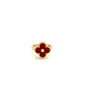 VAN CLEEF & ARPELS VINTAGE ALHAMBRA RING YELLOW GOLD, CARNELIAN, DIAMOND