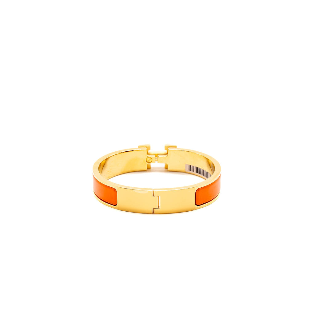 HERMES CLIC H BRACELET ORANGE GHW