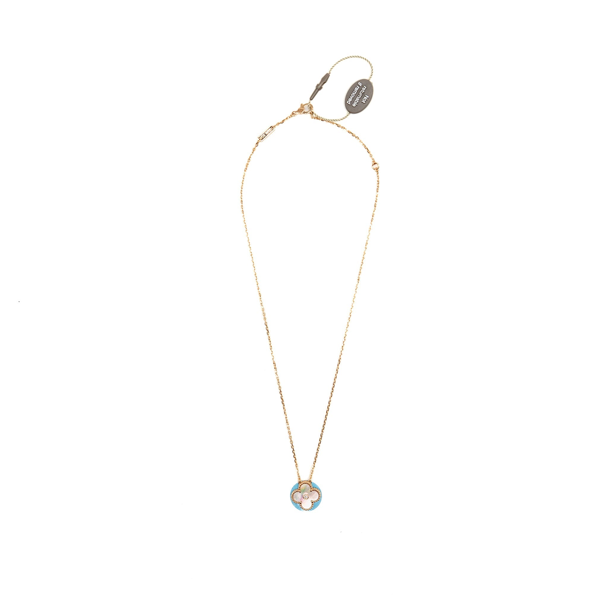 VAN CLEEF & ARPELS 2025 HOLIDAY PENDANT PINK MOTHER OF PEARL ROSE GOLD WITH DIAMOND