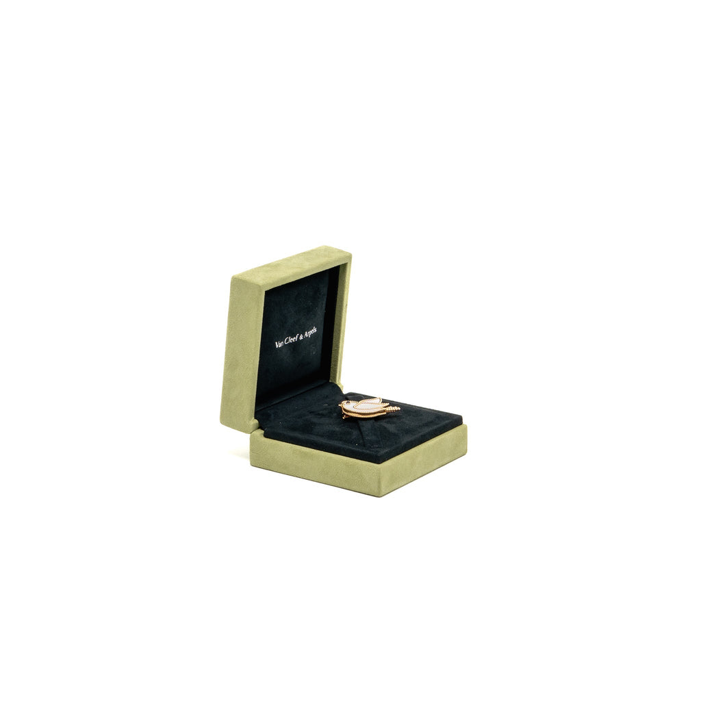 VAN CLEEF & ARPELS LUCKY ANIMALS DOVE CLIP ROSE GOLD/MOTHER-OF-PEARL/ONYX