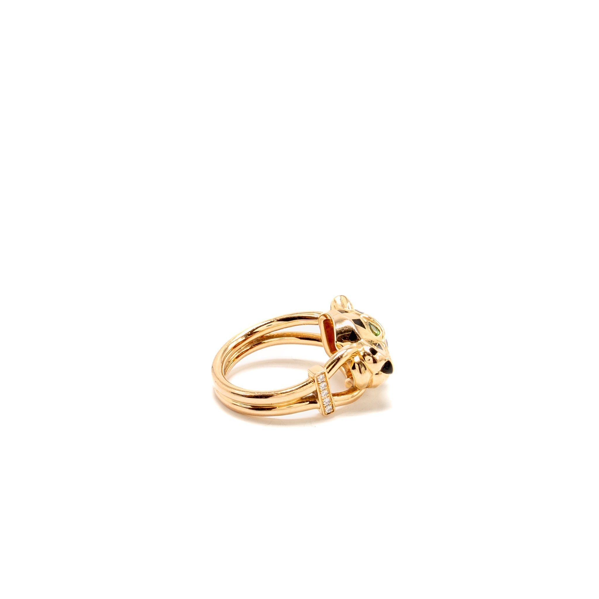 CARTIER PANTHERE DE CARTIER RING, ROSE GOLD DIAMONDS/ONYX