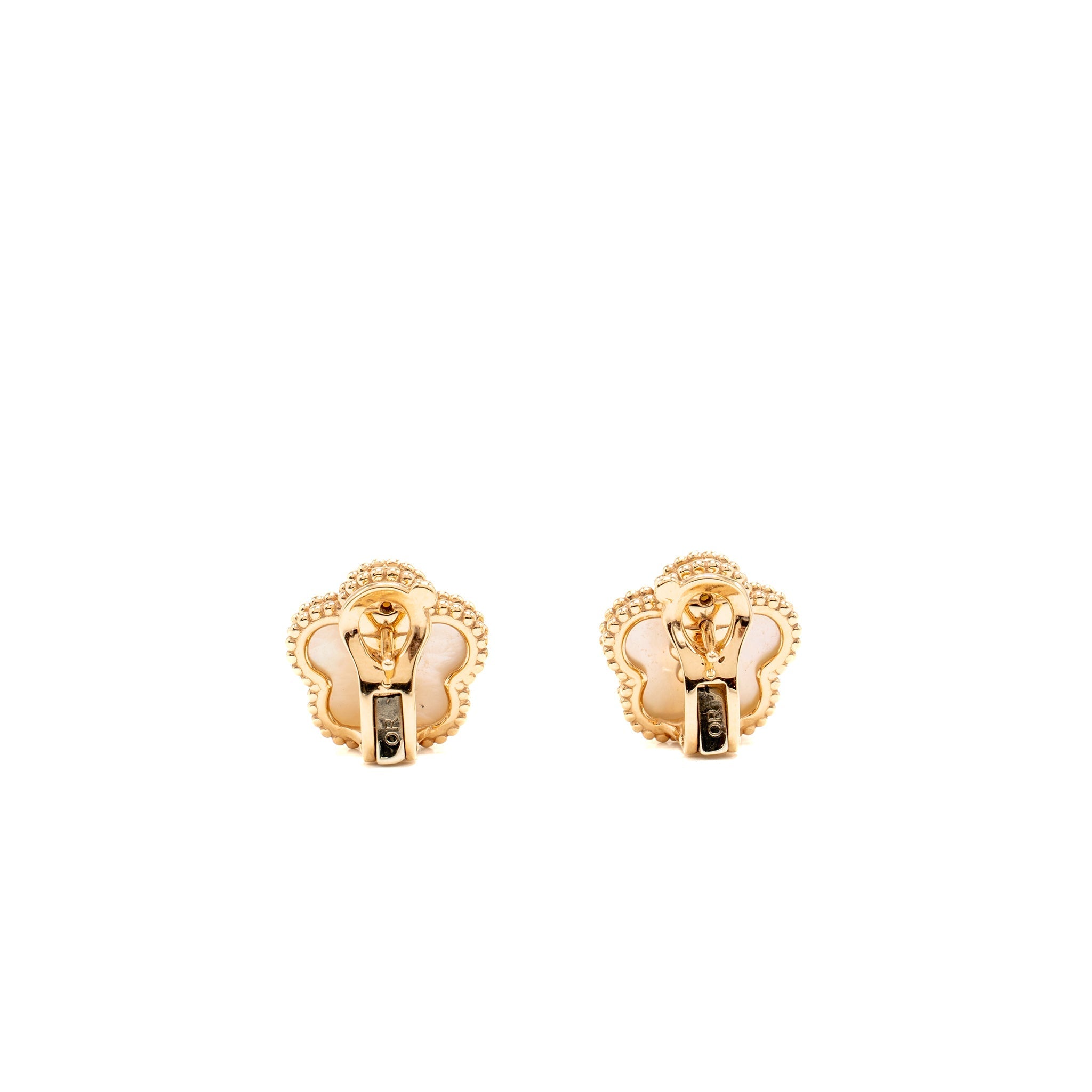 VAN CLEEF & ARPELS LUCKY SPRING PLUM BLOSSOM EARRINGS ROSE GOLD, MOTHER-OF-PEARL