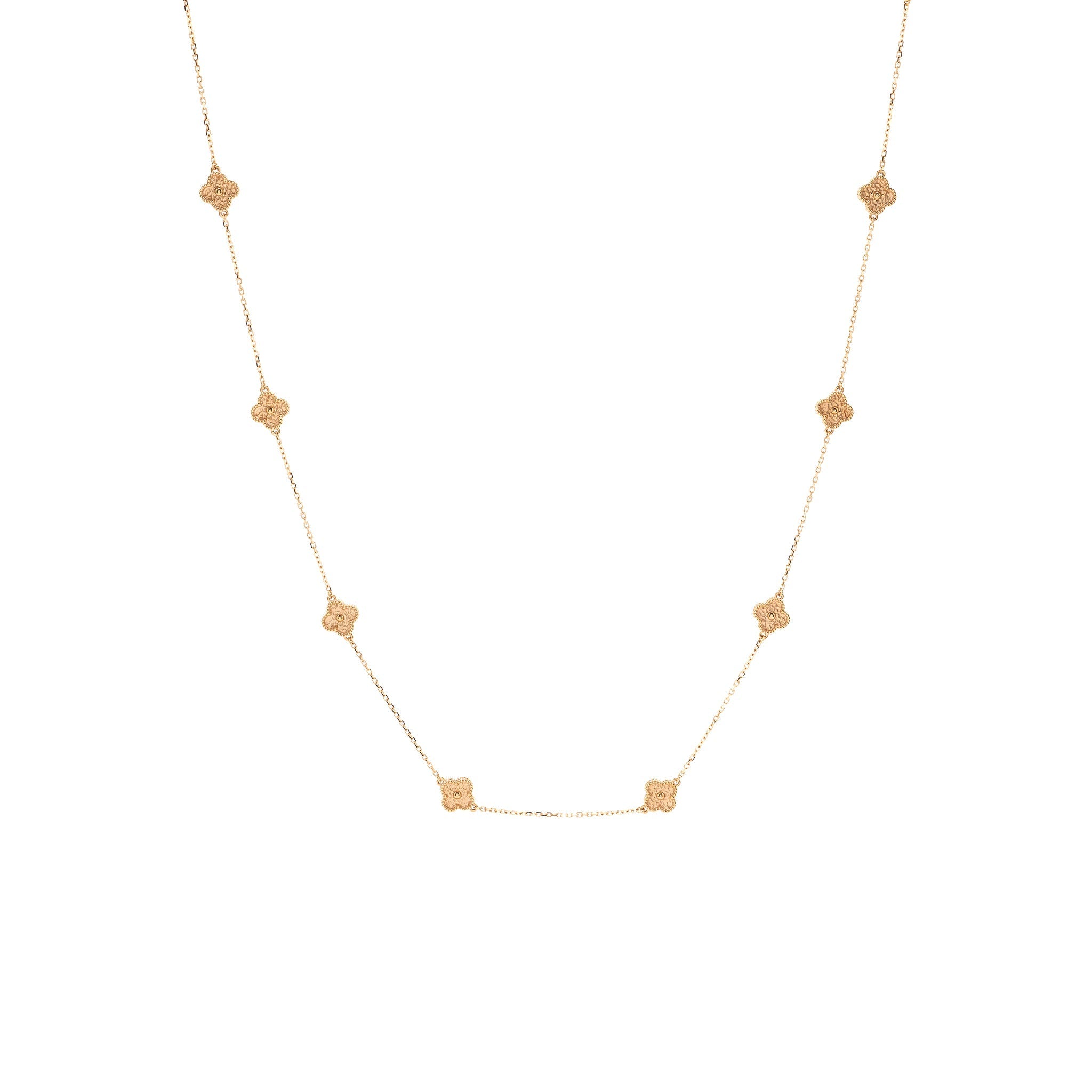 VAN CLEEF & ARPELS SWEET ALHAMBRA LONG NECKLACE, 16 MOTIFS ROSE GOLD