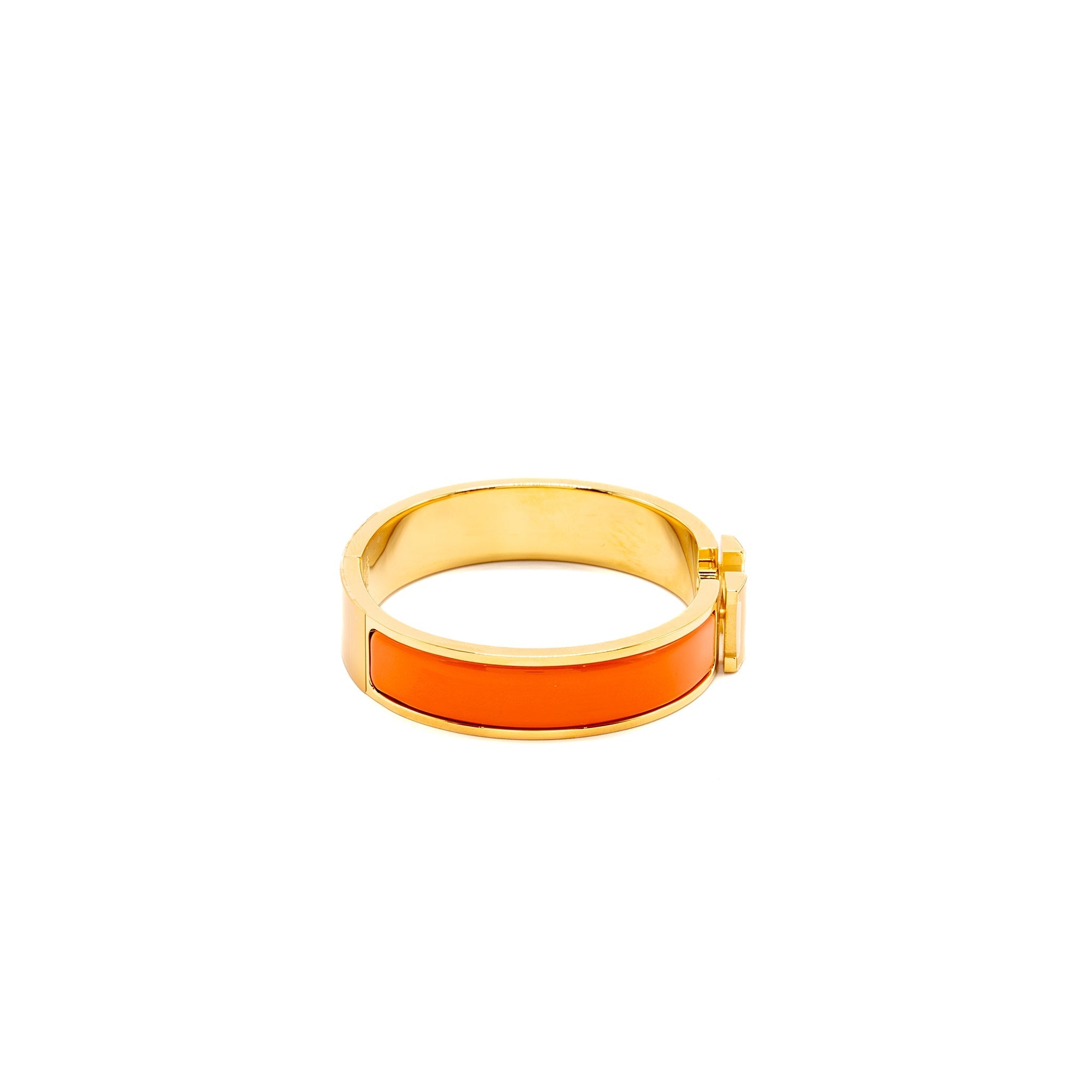 HERMES CLIC H BRACELET ORANGE GHW