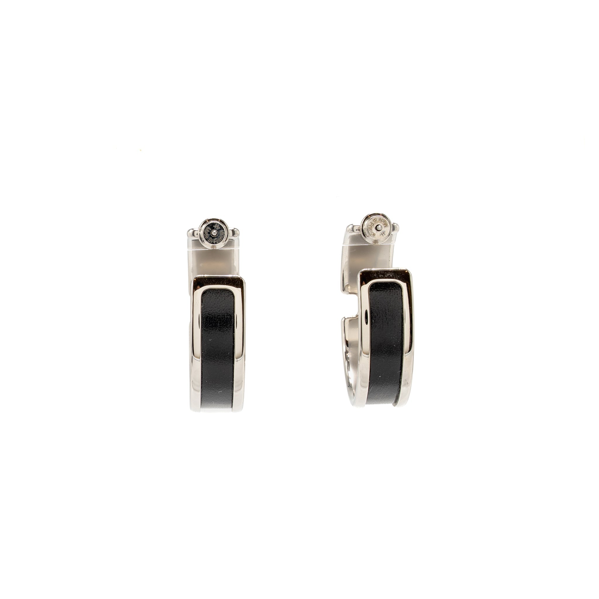 HERMES OLYMPE EARRINGS BLACK SHW