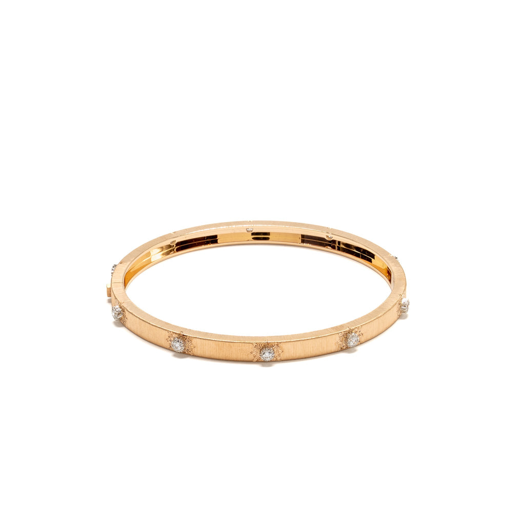 BUCCELLATI MACRI CLASSICA RIGATO BRACELET PINK GOLD, WHITE GOLD, DIAMONDS