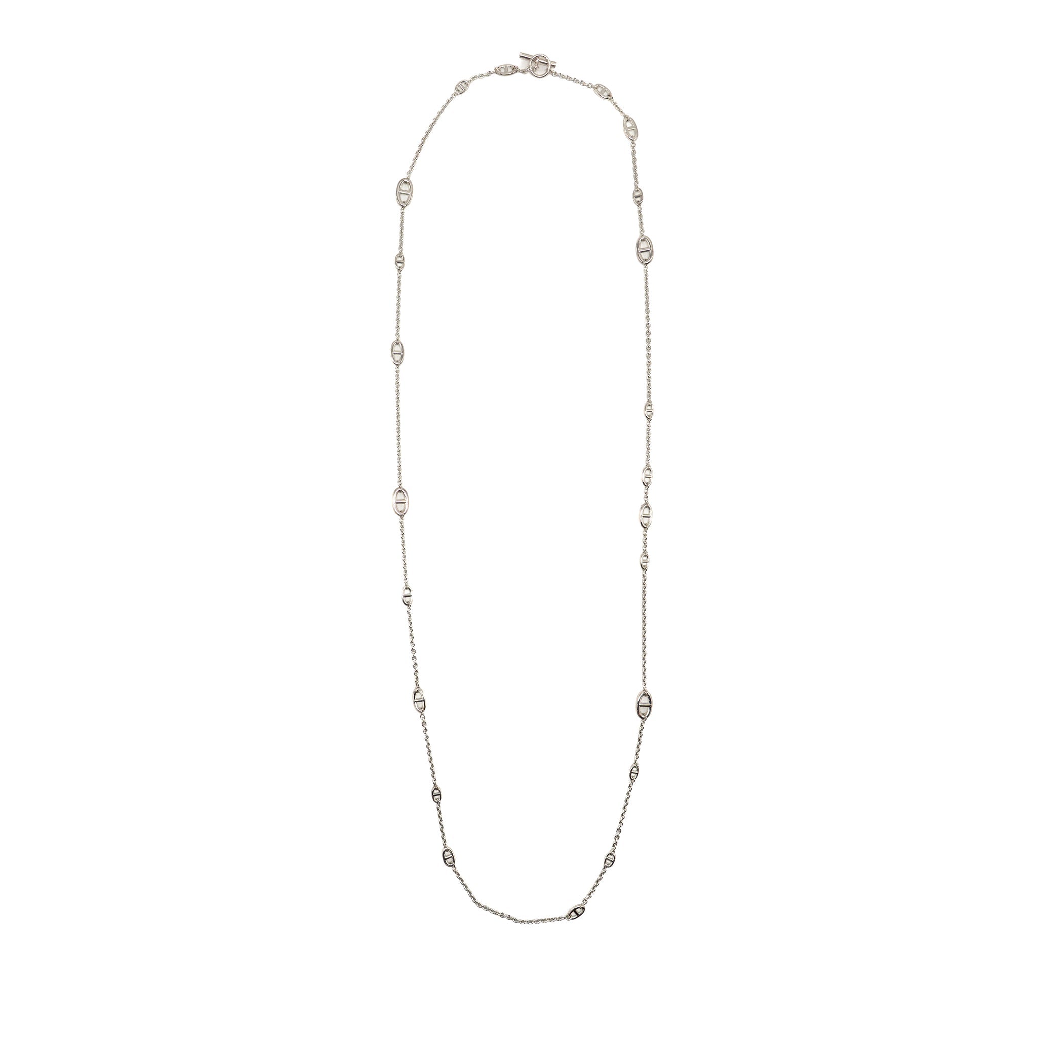HERMES 160CM FARANDOLE LONG NECKLACE SILVER TONE