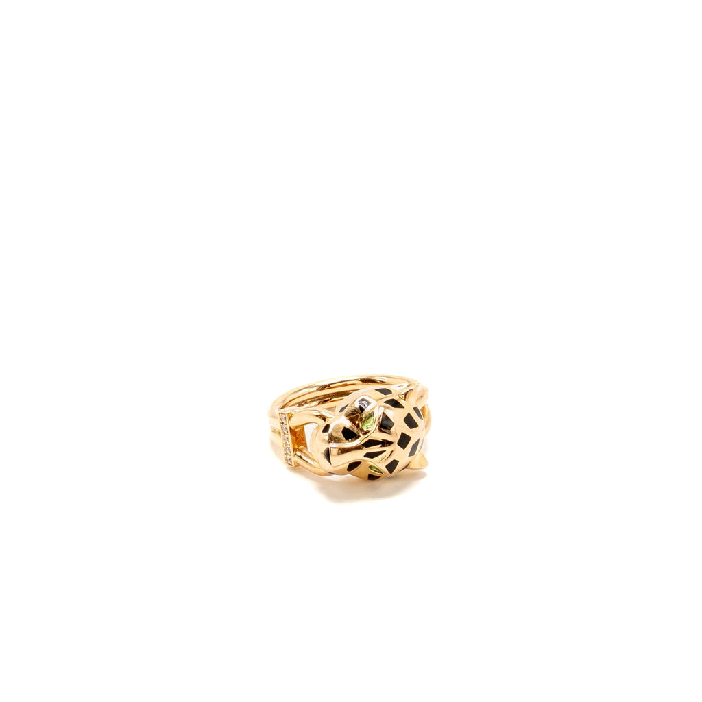 CARTIER PANTHERE DE CARTIER RING, ROSE GOLD DIAMONDS/ONYX