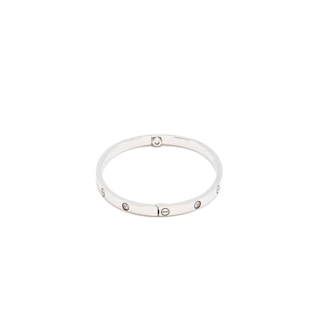 CARTIER LOVE BRACELET WHITE GOLD 6 DIAMONDS