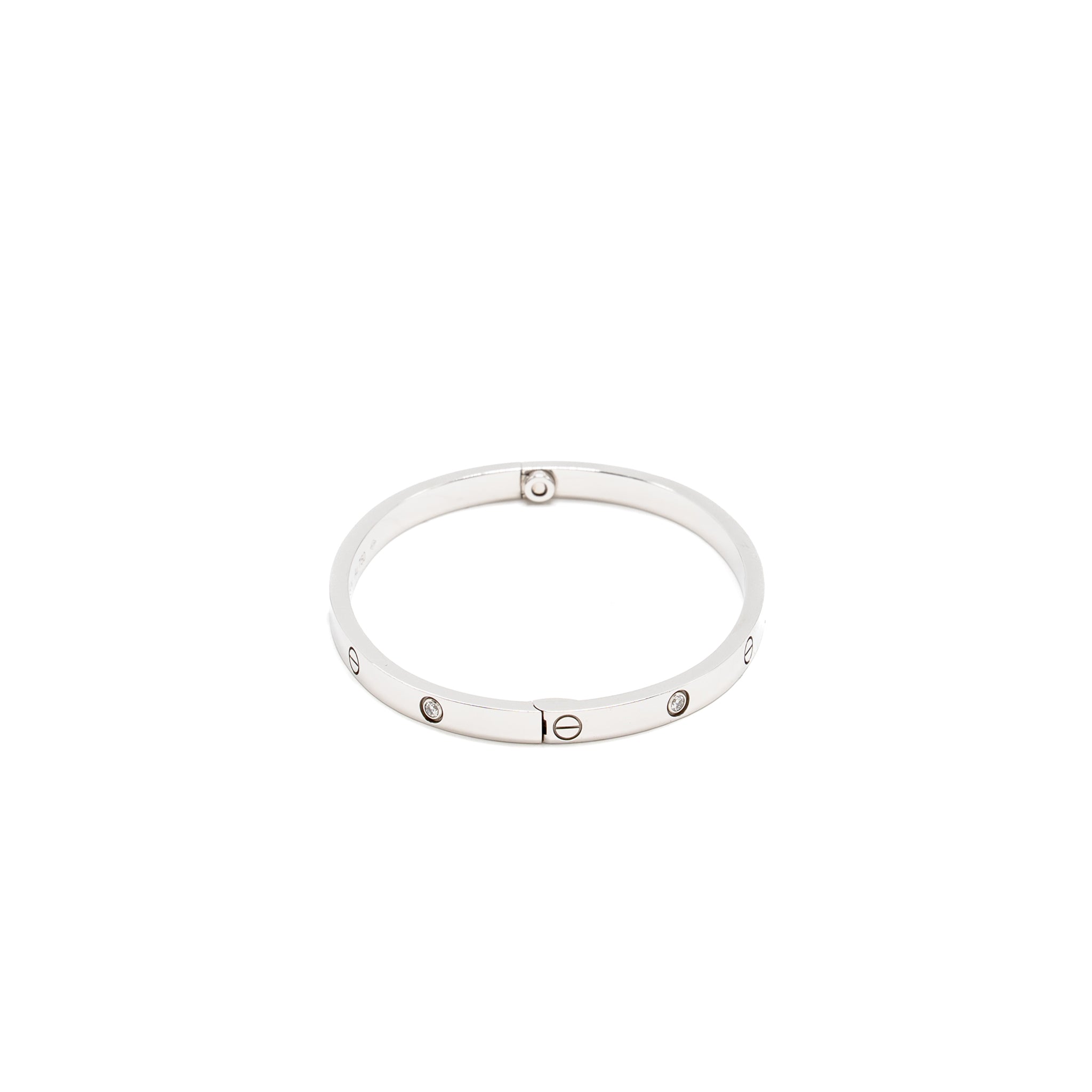 CARTIER LOVE BRACELET WHITE GOLD 6 DIAMONDS