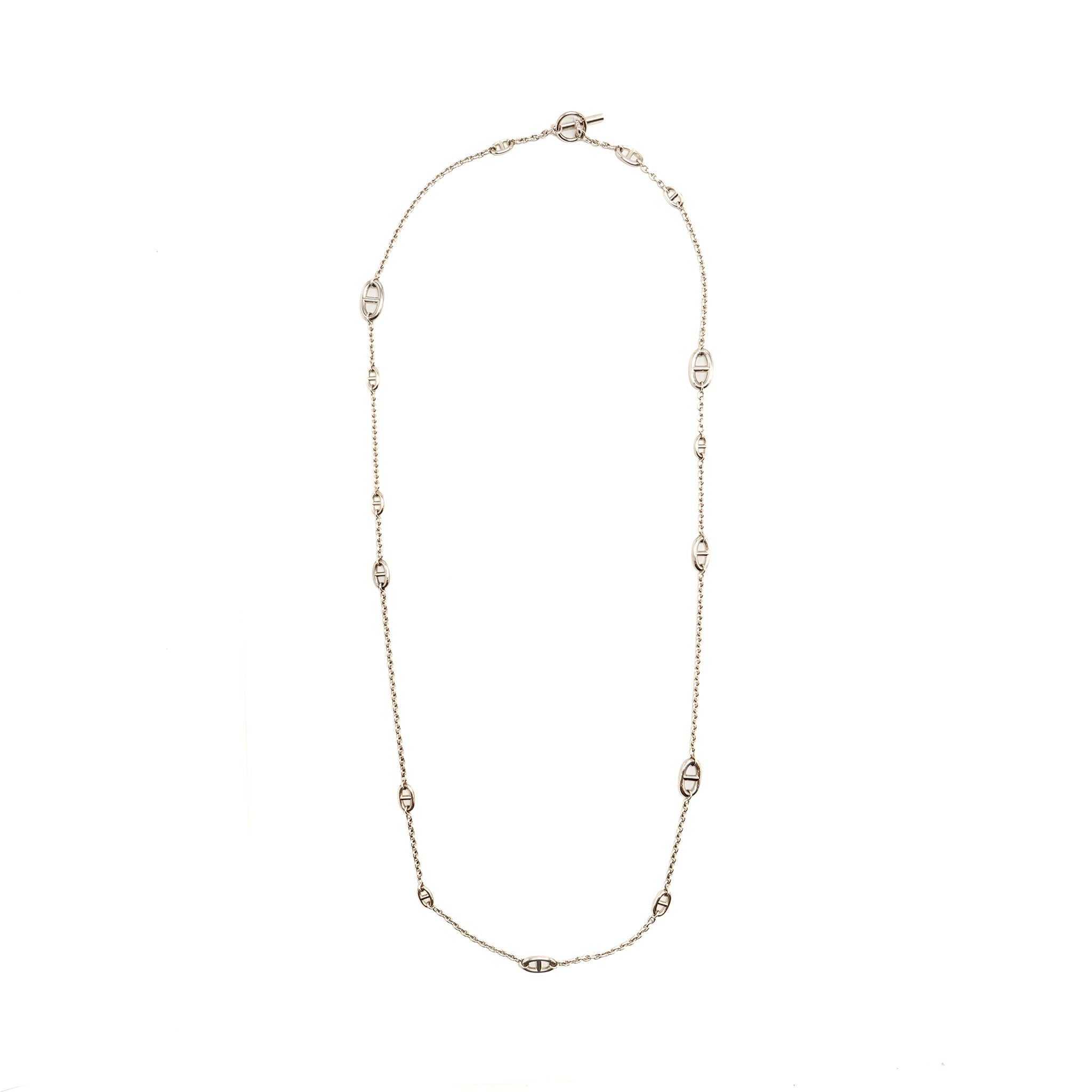 HERMES 120CM FARANDOLE LONG NECKLACE STERLING SILVER