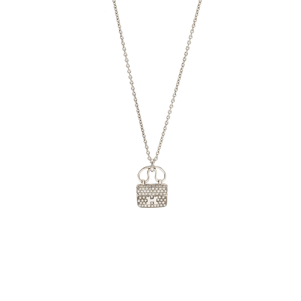 HERMES CONSTANCE PENDANT WHITE GOLD WITH DIAMONDS