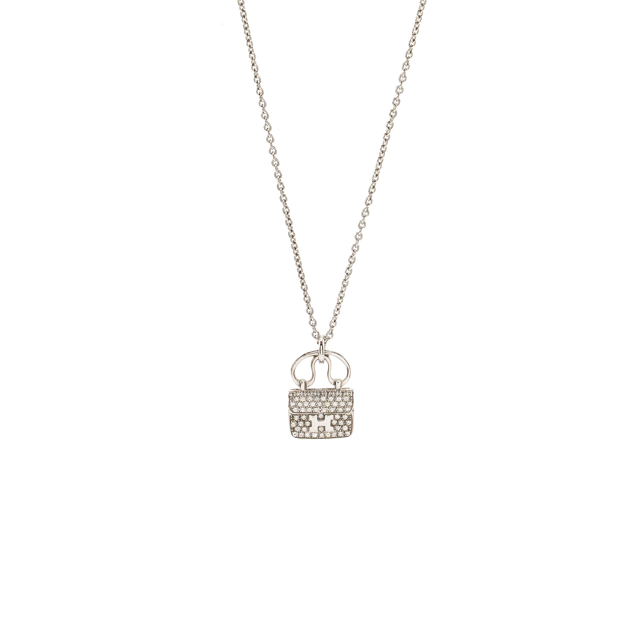 HERMES CONSTANCE PENDANT WHITE GOLD WITH DIAMONDS