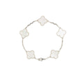 VAN CLEEF & ARPELS VINTAGE ALHAMBRA BRACELET, 5 MOTIFS WHITE GOLD / MOTHER OF PEARL