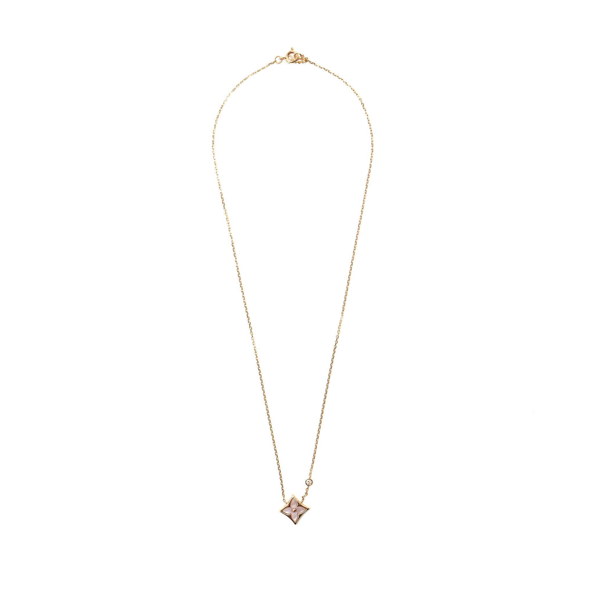 LOUIS VUITTON COLOR BLOSSOM BB STAR PENDANT, ROSE GOLD, PINK MOTHER OF PEARL / DIAMOND