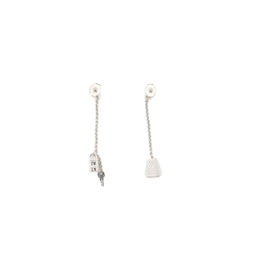 HERMES KELLY CLOCHETTE EARRINGS WHITE GOLD, DIAMONDS