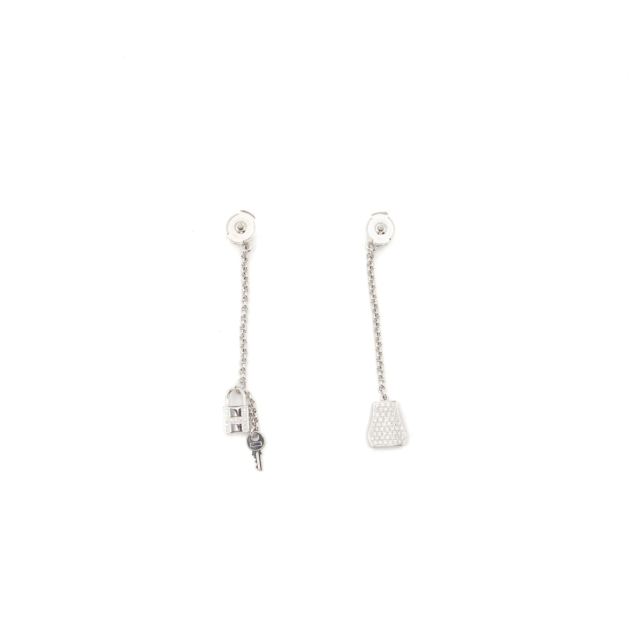 HERMES KELLY CLOCHETTE EARRINGS WHITE GOLD, DIAMONDS