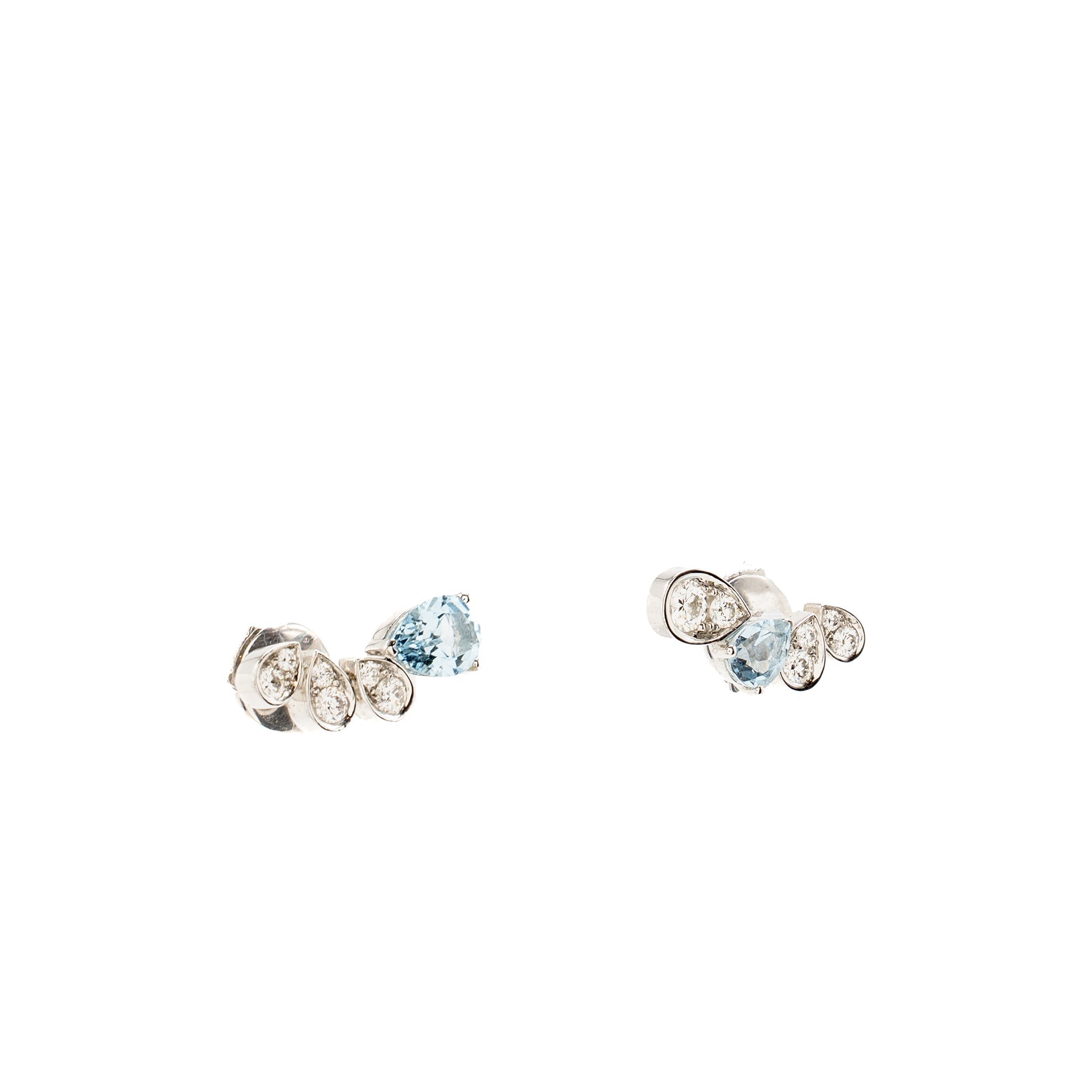 CHAUMET JOSEPHINE RONDE D’AIGRETTES EARRINGS AQUAMARINE/DIAMOND WHITE GOLD