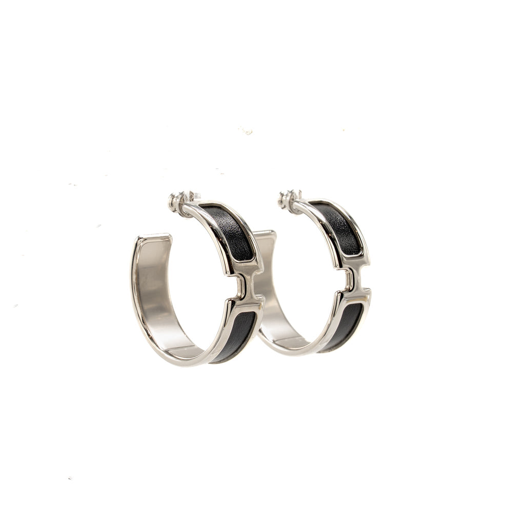 HERMES OLYMPE EARRINGS BLACK SHW