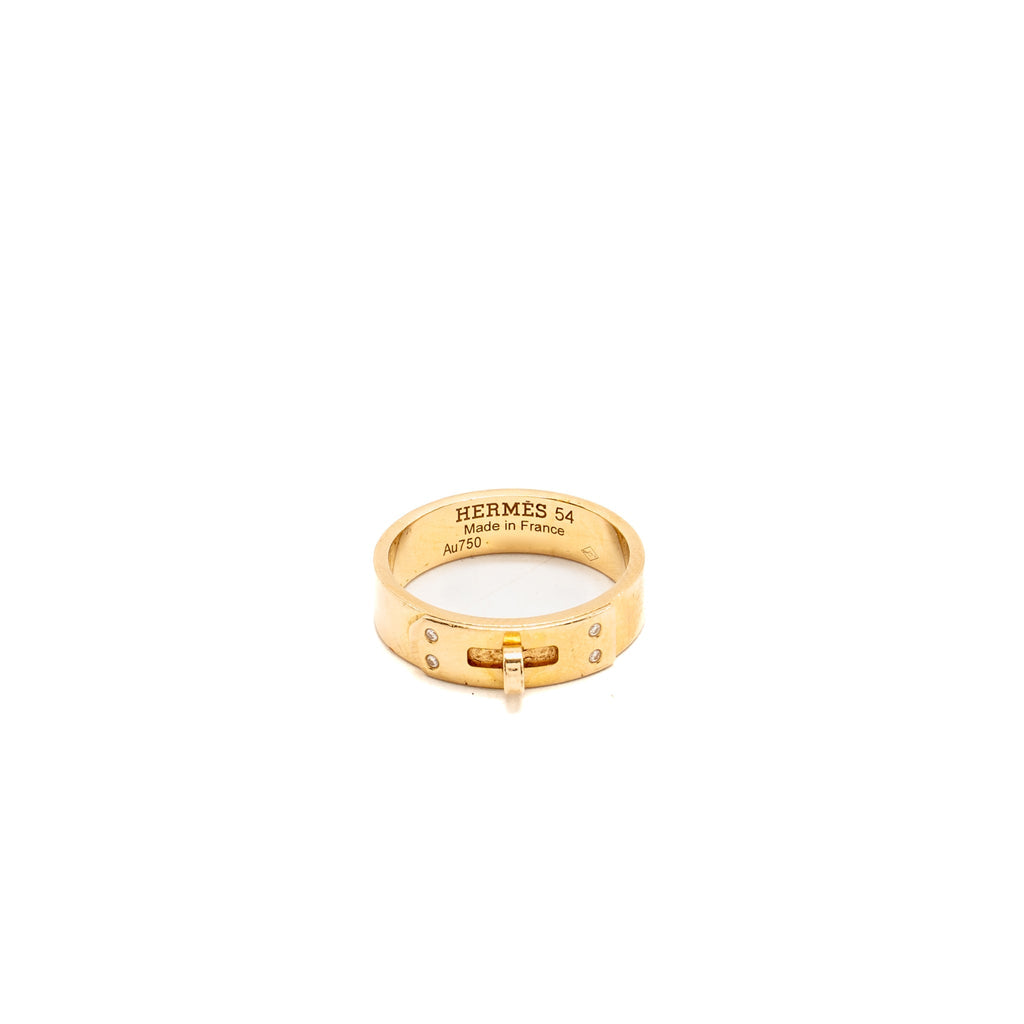 HERMES KELLY RING ROSE GOLD, DIAMONDS