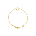 VAN CLEEF AND ARPELS SWEET ALHAMBRA BRACELET WHITE MOTHER OF PEARL / YELLOW GOLD