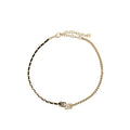 CHANEL DOUBLE CC LOGO CHOCKER BLACK LIGHT GOLD TONE