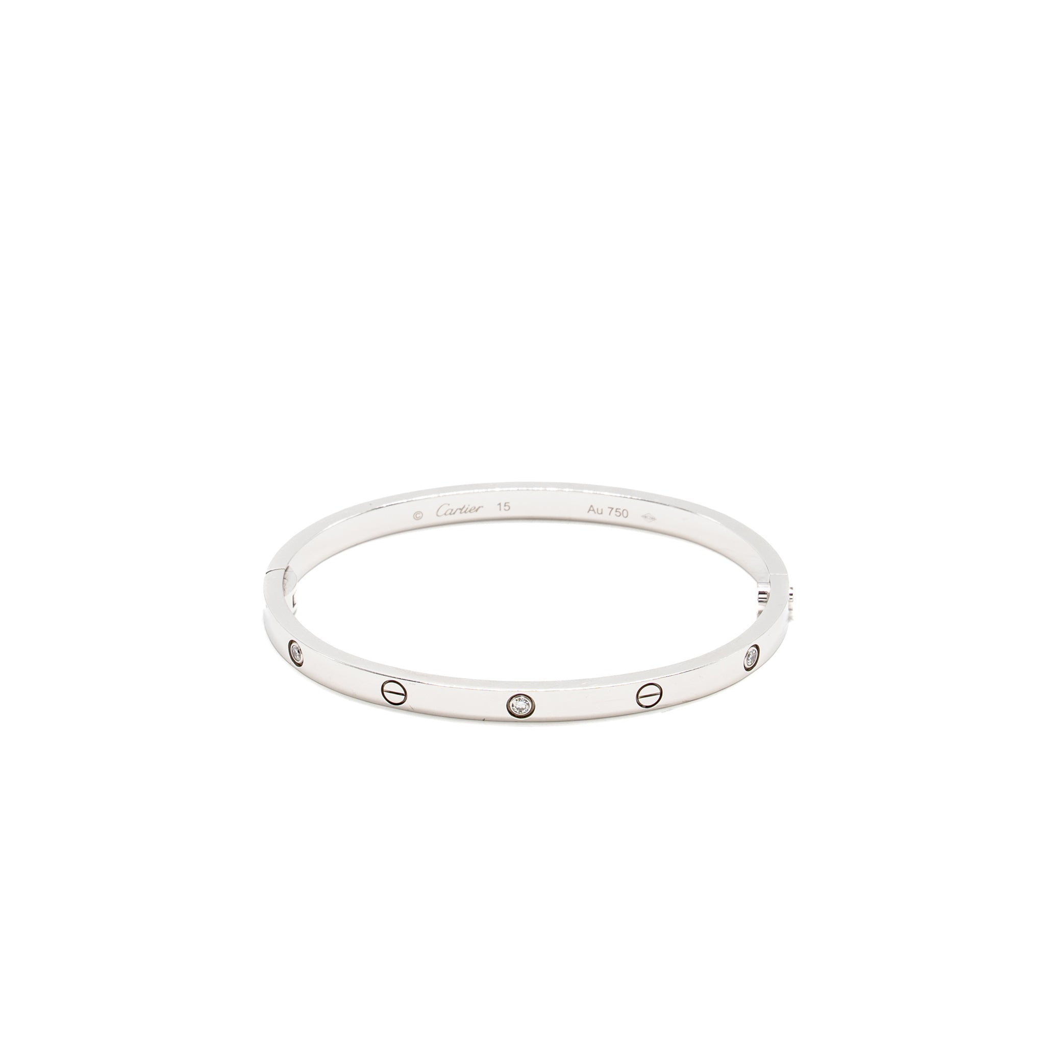 CARTIER LOVE BRACELET WHITE GOLD 6 DIAMONDS