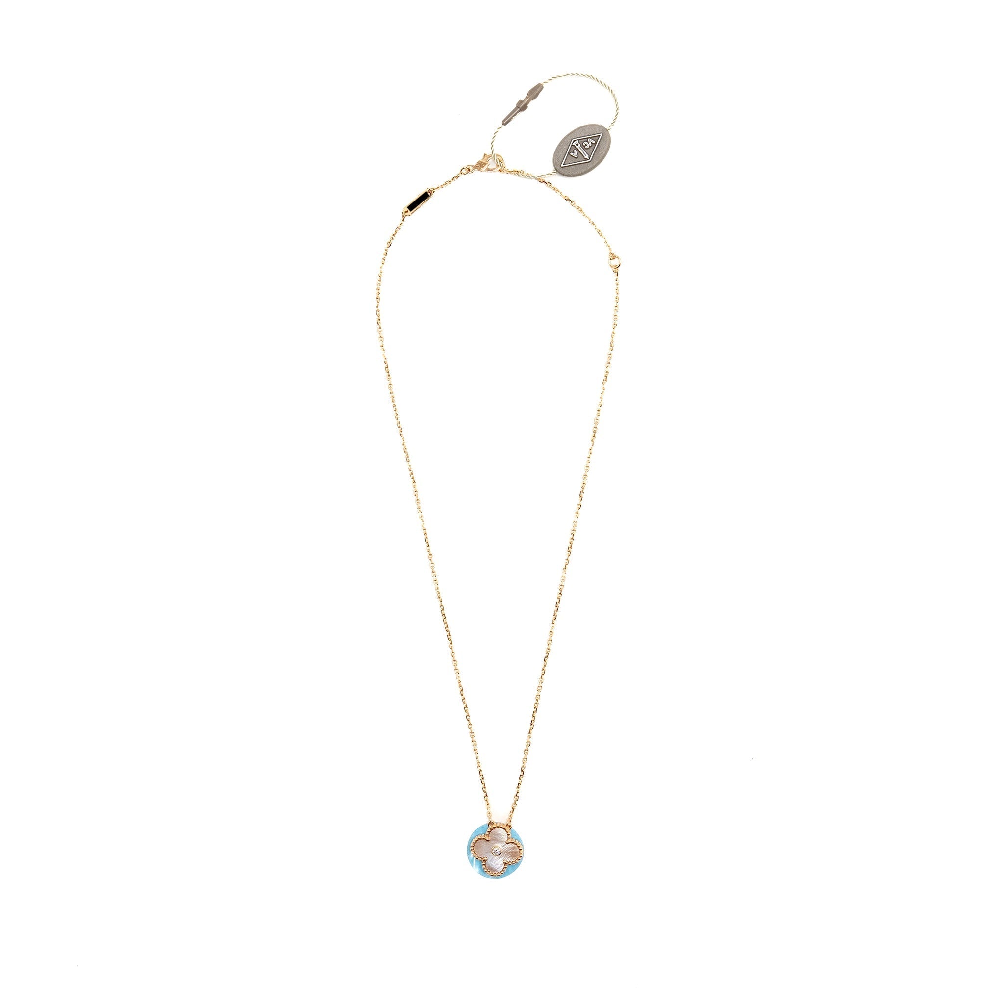 VAN CLEEF & ARPELS 2025 HOLIDAY PENDANT PINK MOTHER OF PEARL, ROSE GOLD, DIAMOND