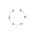 VAN CLEEF AND ARPELS SWEET ALHAMBRA BRACELET, 6 MOTIFS 18K WHITE GOLD / DIAMONDS