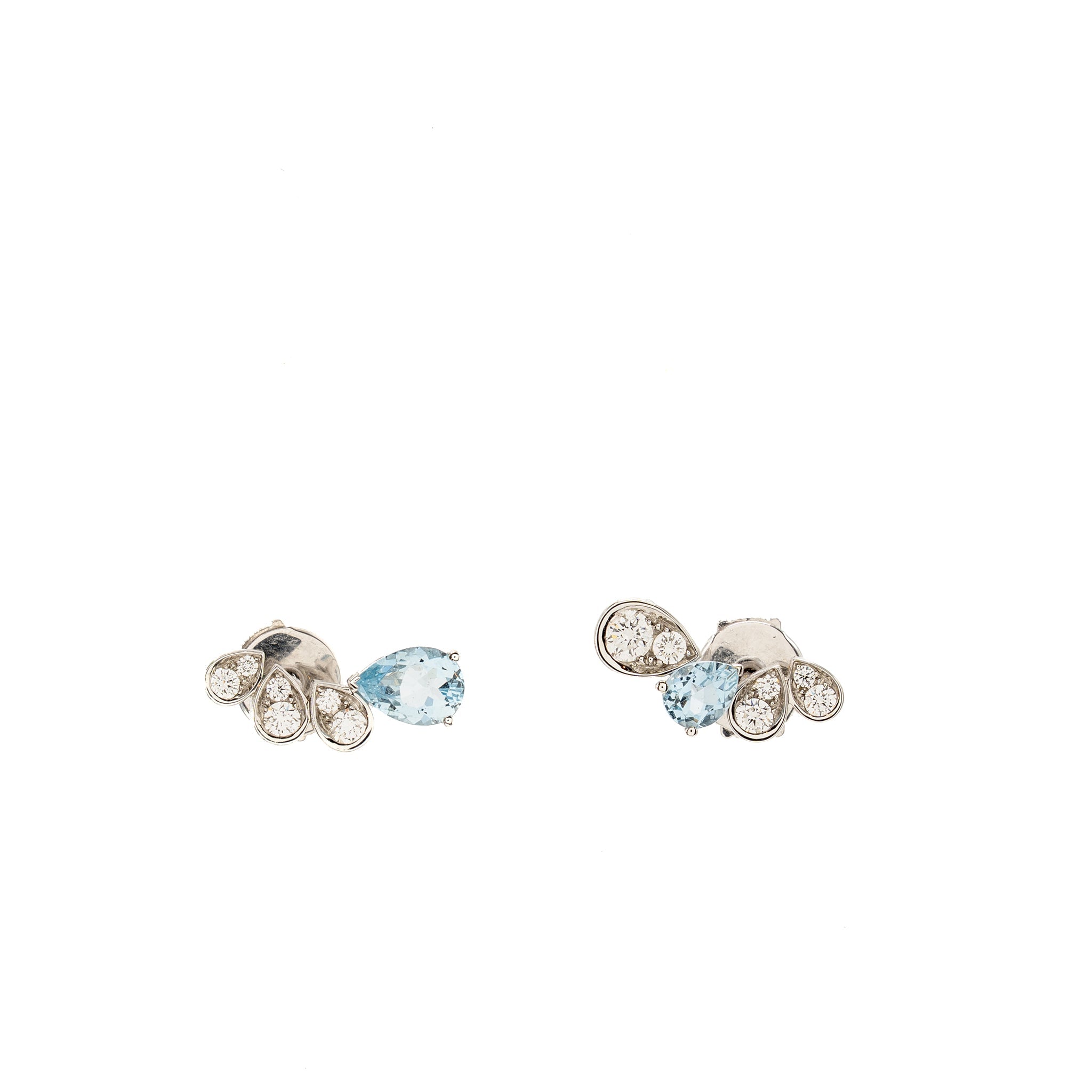 CHAUMET JOSEPHINE RONDE D’AIGRETTES EARRINGS AQUAMARINE/DIAMOND WHITE GOLD