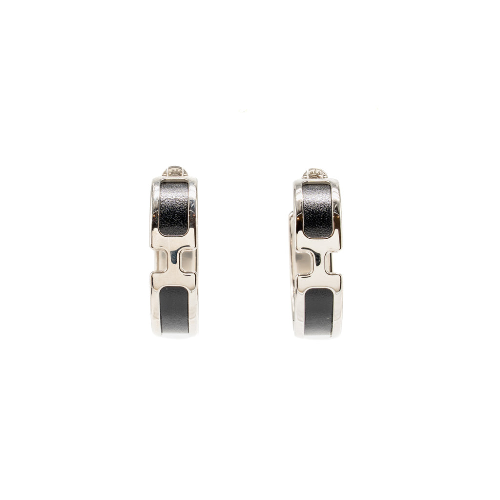 HERMES OLYMPE EARRINGS BLACK SHW